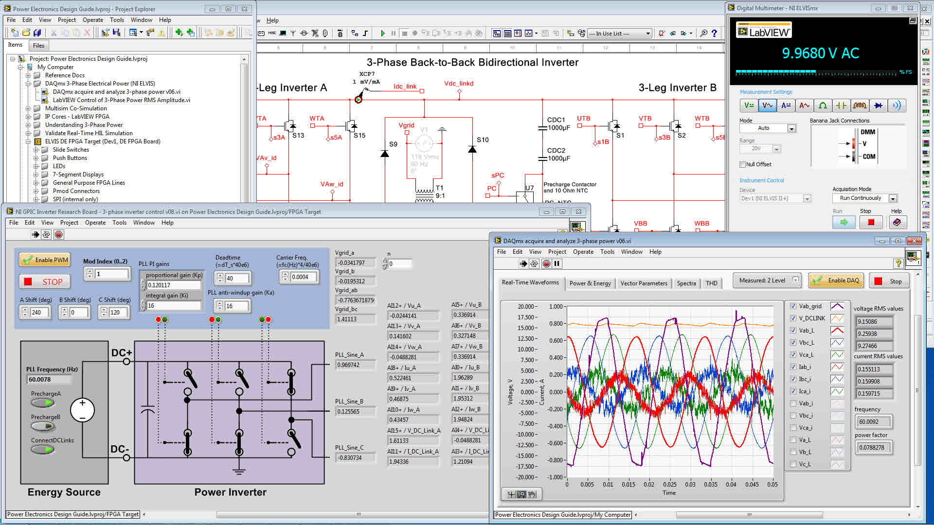 GPIC back-to-back inverter research board - running on 11-15-2012.jpg